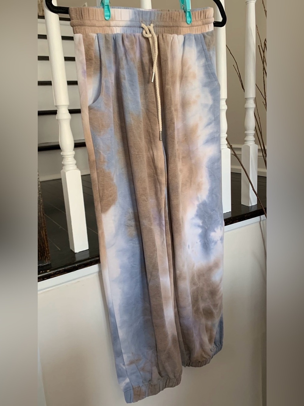 Gilli Tie-Dye Track Pants in Blue and Brown